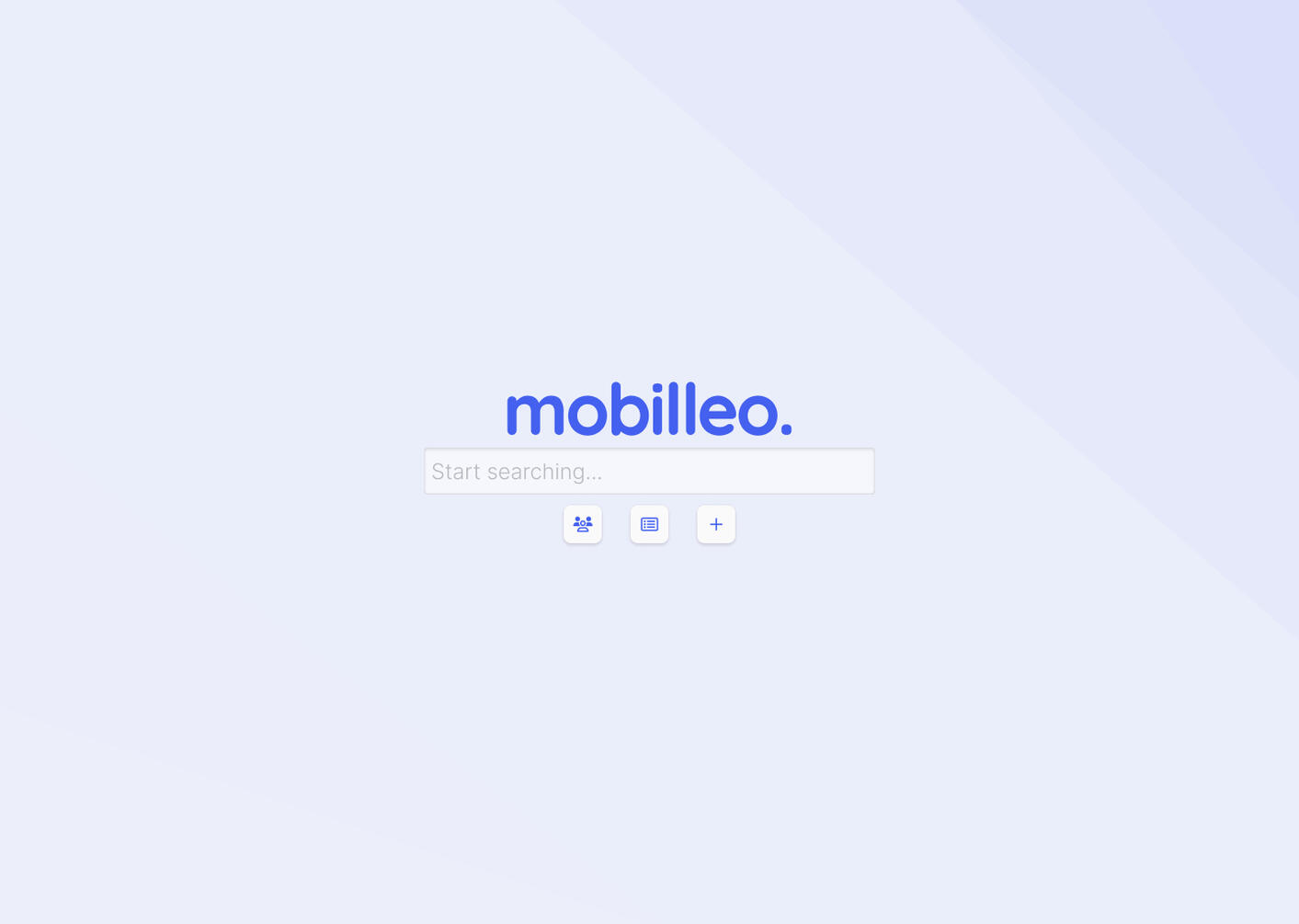 Initial Search Screen